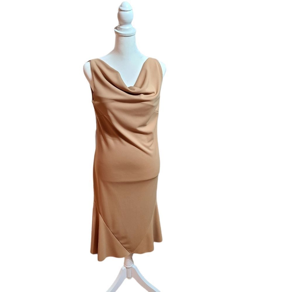 Express size 5/6 camel cowl neck dress